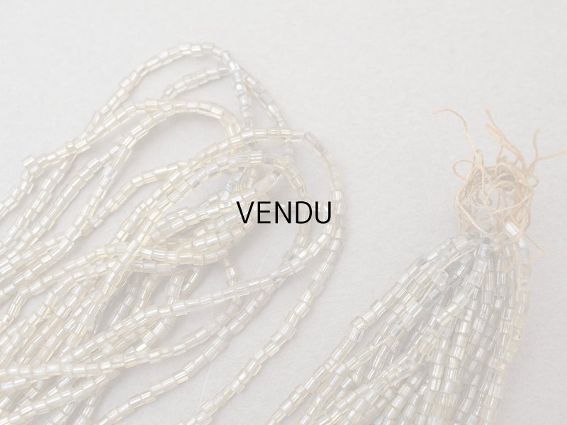 画像11: アンティーク シードビーズ カット入り クリア＆シルバー＆シャンパンゴールド ガラス製 