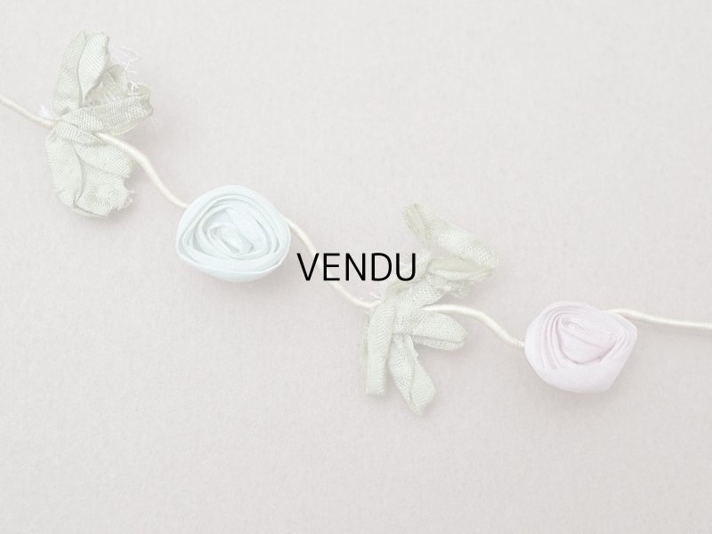 画像5: アンティーク シルク製 4色の大きな薔薇のロココトリム  44cm パステルカラー