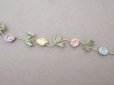 画像2: アンティーク シルク製 4色の大きな薔薇のロココトリム  44cm パステルカラー (2)