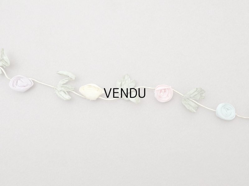 画像2: アンティーク シルク製 4色の大きな薔薇のロココトリム  44cm パステルカラー