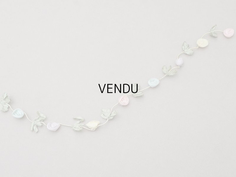 画像4: アンティーク シルク製 4色の大きな薔薇のロココトリム  44cm パステルカラー