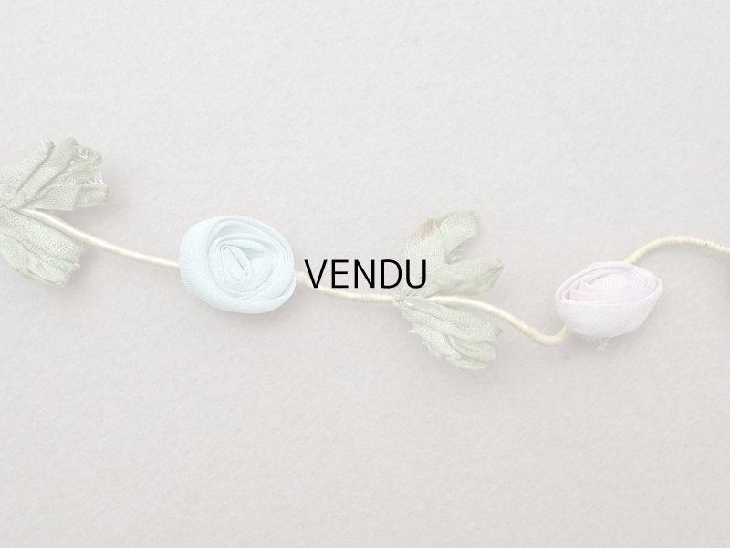 画像7: アンティーク シルク製 4色の大きな薔薇のロココトリム  44cm パステルカラー