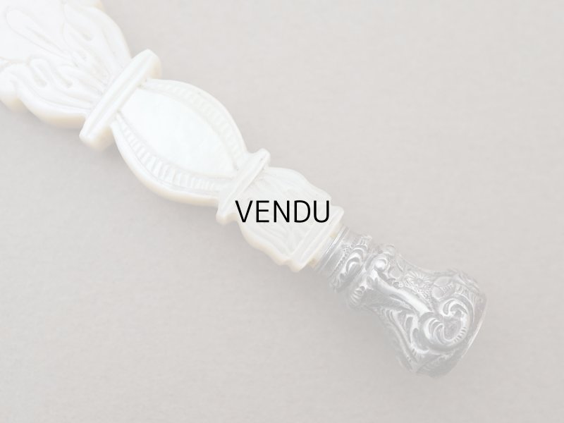 画像3: 19世紀末 アンティーク シルバー&シェル製 シーリングスタンプ