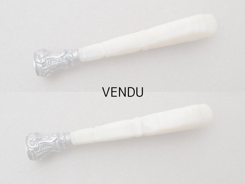 画像7: 19世紀末 アンティーク シルバー&シェル製 シーリングスタンプ