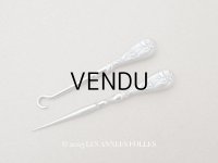 1900年頃 アンティーク ヤドリギ シルバー製 小さな目打ち＆かぎ針のセット  
