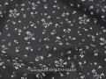 未使用 アンティーク 花模様 コットンファブリック 炭黒＆オフホワイト 77×150cm