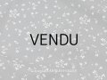 未使用 アンティーク 花模様 コットンファブリック 炭黒＆オフホワイト 77cm幅 