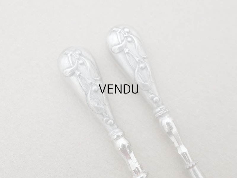 画像2: 1900年頃 アンティーク ヤドリギ シルバー製 小さな目打ち＆かぎ針のセット  