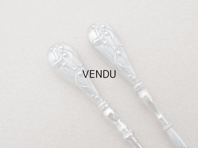 画像4: 1900年頃 アンティーク ヤドリギ シルバー製 小さな目打ち＆かぎ針のセット  