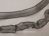 1900年頃 アンティーク シルク製 フリル制作用 オーガンジーのリボン 黒  8.4m 2.5cm幅