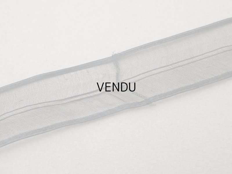 画像9: 1900年頃 アンティーク シルク製 フリル制作用 オーガンジーのリボン 黒  8.4m 2.5cm幅