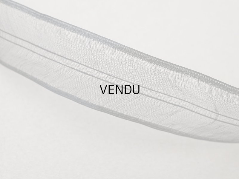 画像8: 1900年頃 アンティーク シルク製 フリル制作用 オーガンジーのリボン 黒  8.4m 2.5cm幅