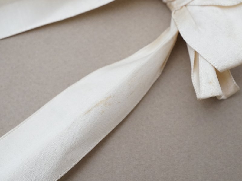 画像5: アンティーク 初聖体のオモニエール 淡いグレイッシュピンク 花模様のレース & シルクサテンリボン