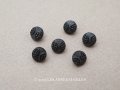 アンティーク ガラスボタン 黒 7mm 6ピースのセット