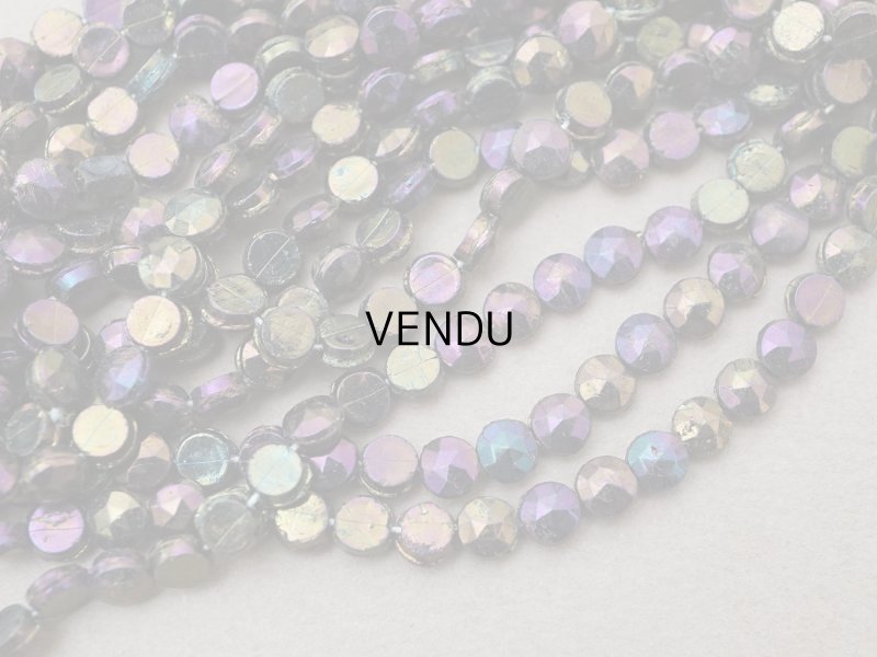 画像3: アンティーク カット入り ブルー＆パープル＆グリーン フレンチジェット ラウンド型 ガラスビーズ 4mm 約295〜310ピース 