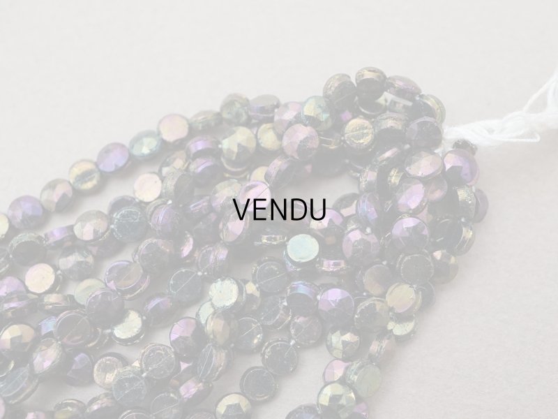 画像6: アンティーク カット入り ブルー＆パープル＆グリーン フレンチジェット ラウンド型 ガラスビーズ 4mm 約295〜310ピース 