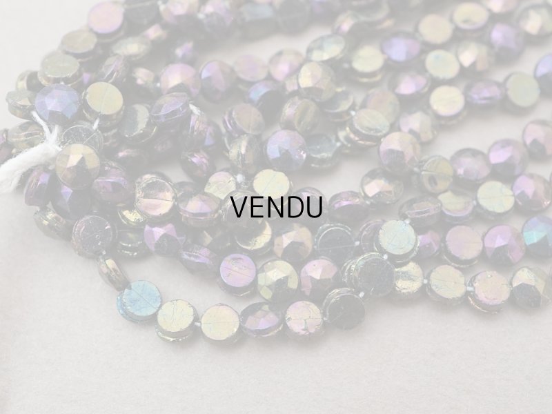 画像5: アンティーク カット入り ブルー＆パープル＆グリーン フレンチジェット ラウンド型 ガラスビーズ 4mm 約295〜310ピース 