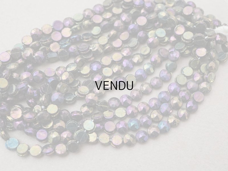 画像4: アンティーク カット入り ブルー＆パープル＆グリーン フレンチジェット ラウンド型 ガラスビーズ 4mm 約295〜310ピース 