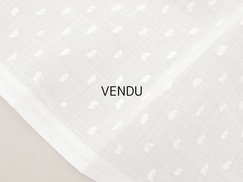 画像5: アンティーク  ドット刺繍入り コットンオーガンジー  78×83cm