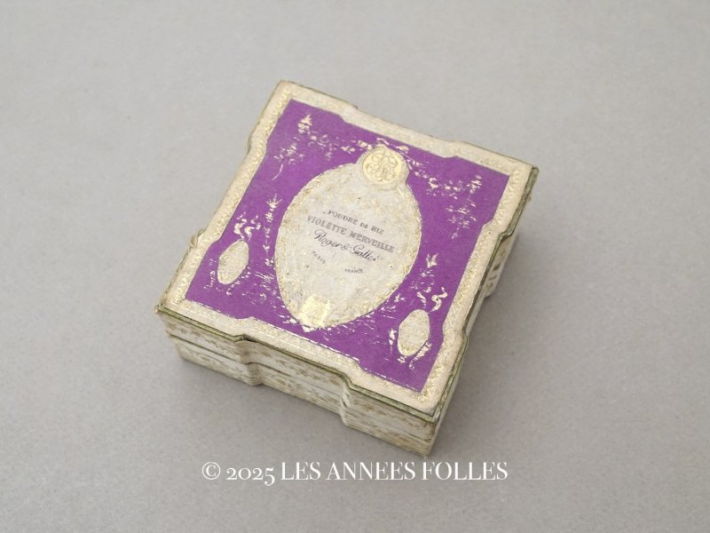 画像1: アンティーク 菫のパウダーボックス POUDRE DE RIZ VIOLETTE MERVEILLES - ROGER & GALLET PARIS -