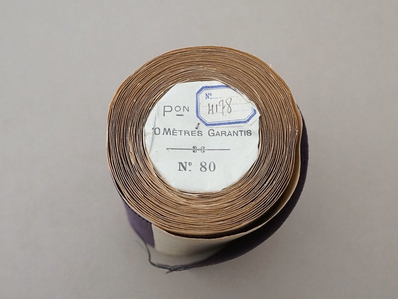 画像5: アンティーク シルク製 幅広 グログランリボン 深紫 5.4m PON 4178 N 80 COL.295