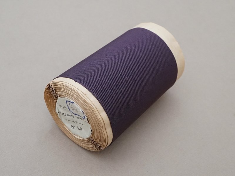 画像4: アンティーク シルク製 幅広 グログランリボン 深紫 5.4m PON 4178 N 80 COL.295