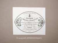 19世紀 アンティーク 菫のパフュームラベル  SAVON AUX BAUME DE VIOLETTES DES ALPES - VIOLET PARIS -