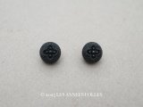 アンティーク 花 フレンチジェットのボタン 10.5mm 2ピースのセット黒 