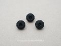 アンティーク 花 フレンチジェットのボタン 11.5mm 3ピースのセット黒 