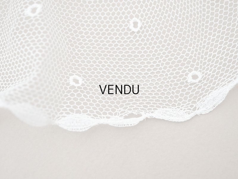 画像5: アンティーク 幅広 フリルレース オフホワイト ドット刺繍入り チュールレース 2.5m 幅11.5cm 