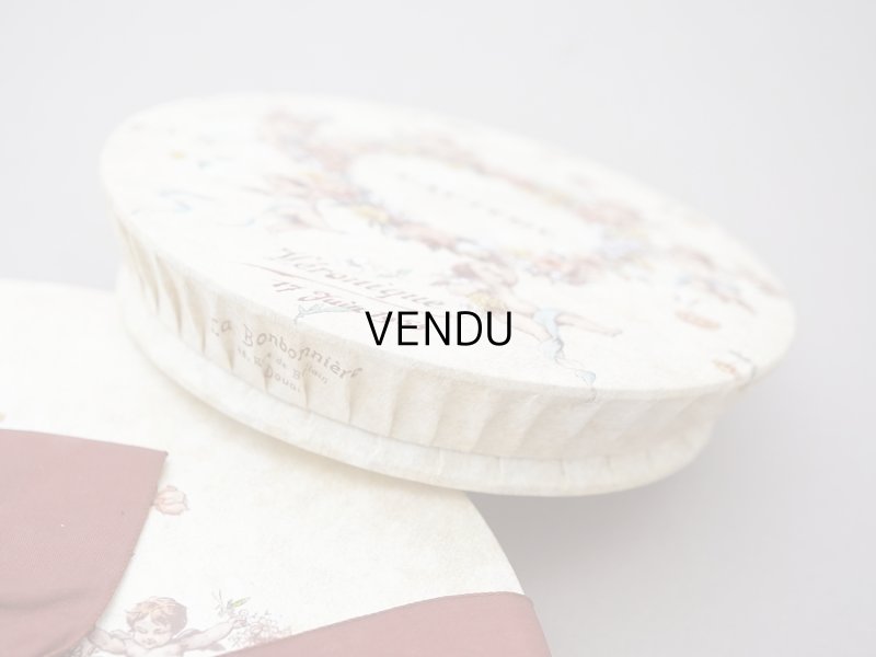 画像7: 1955年 アンティーク 天使&薔薇のリース バテムのお菓子箱 (S)