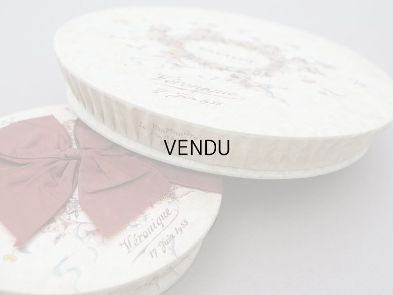 画像7: 1955年 アンティーク 天使&薔薇のリース バテムのお菓子箱 (M)