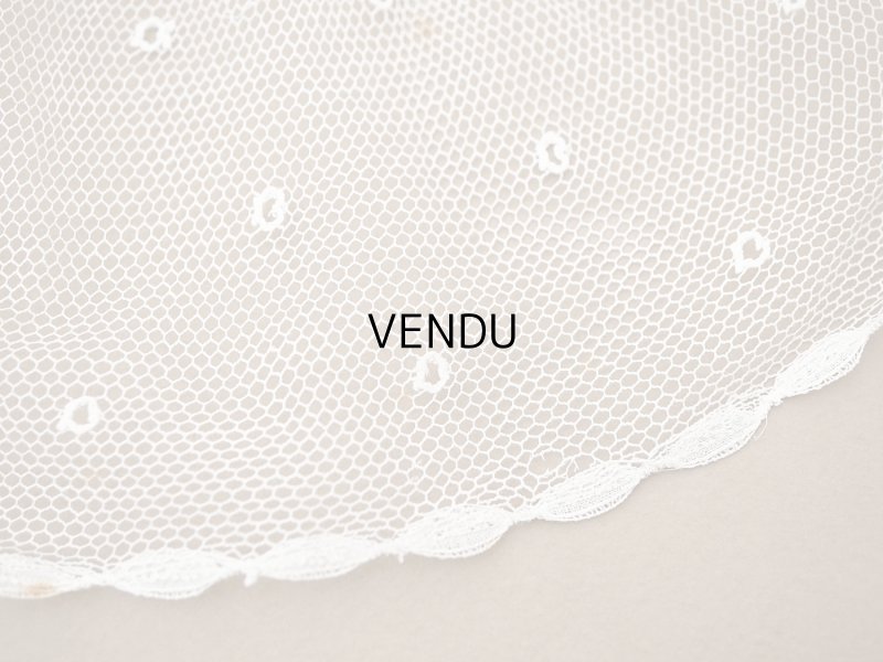 画像4: アンティーク 幅広 フリルレース オフホワイト ドット刺繍入り チュールレース 2.5m 幅11.5cm 