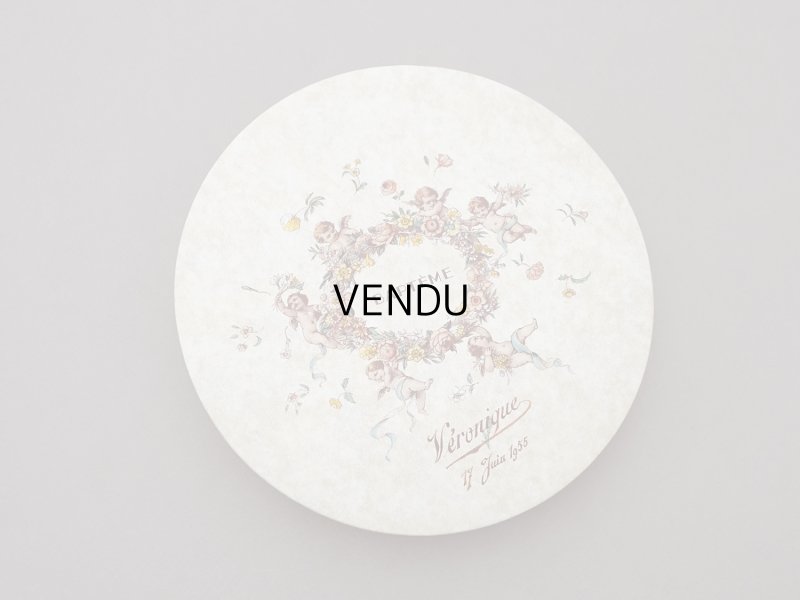 画像4: 1955年 アンティーク 天使&薔薇のリース バテムのお菓子箱 (M)