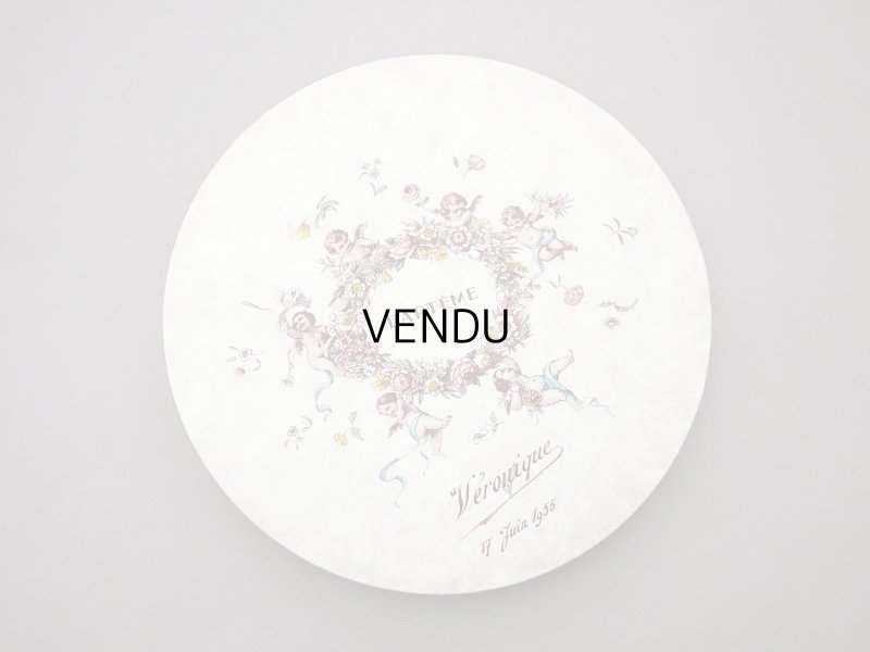 画像3: 1955年 アンティーク 天使＆薔薇のリース バテムのお菓子箱 (M)