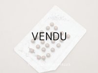 19世紀末 アンティーク 花模様 ボタン 8mm 23ピース ブラウン