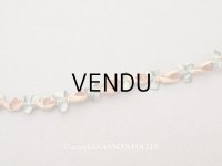 アンティーク シルク製 薔薇のロココトリム 43cm キャラメルブラウン ロココリボン 