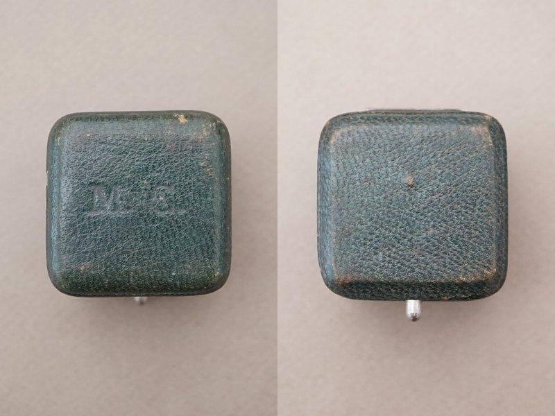 画像8: 19世紀 アンティーク 本革製 リングボックス イニシャル 【MC】 ジュエリーボックス