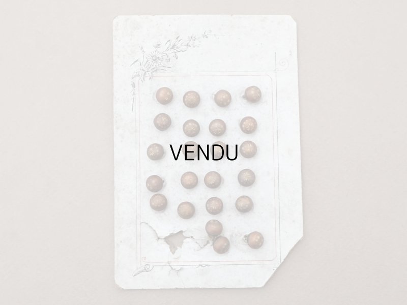 画像5: 19世紀末 アンティーク 花模様 ボタン 8mm 23ピース ブラウン