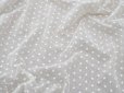 画像3: アンティーク  小さな花刺繍入り コットンオーガンジー 生成り＆ホワイト ファブリック 90cm幅 (3)