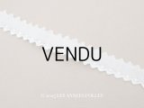 アンティーク スカラップレース 刺繍入り コットンオーガンジー 1.4cm幅 4.8m