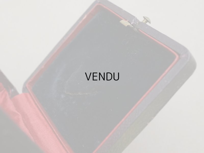 画像4: アンティーク ジュエリーボックス  金彩入り チョコレートブラウン＆レッド