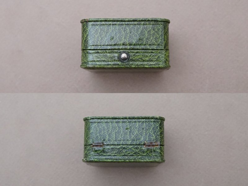 画像7: アンティーク リングボックス 金彩入り グリーン ジュエリーボックス 