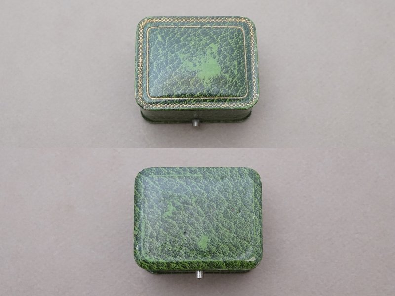 画像6: アンティーク リングボックス 金彩入り グリーン ジュエリーボックス 