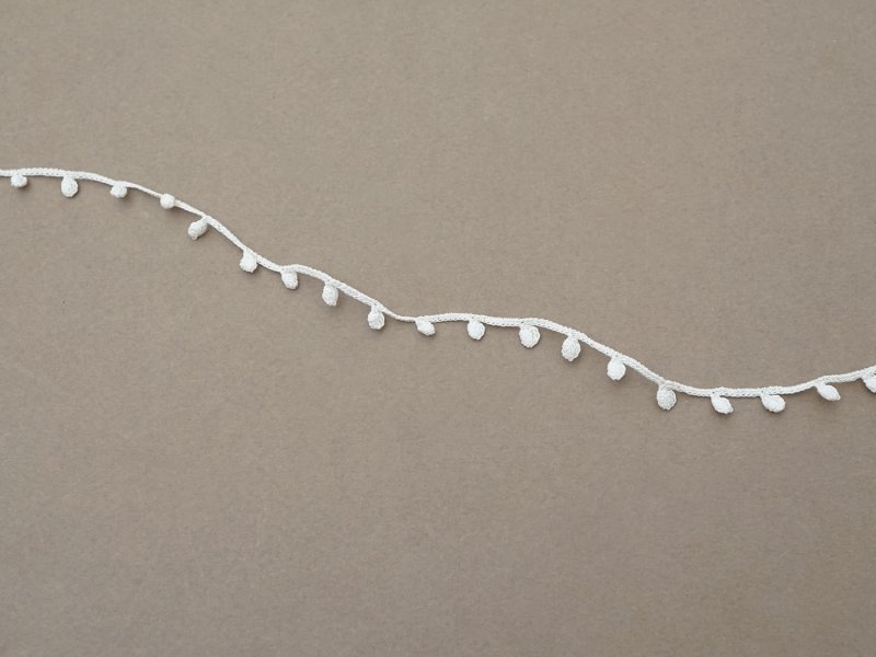 画像2: アンティーク アンティーク 極小 コットンクロシェ 小さなポンポンのトリム 4〜5mm　