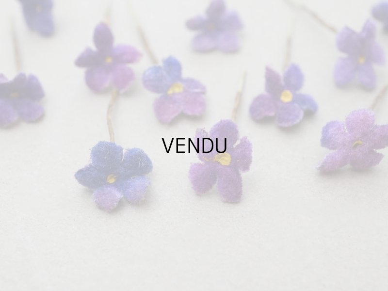画像2: アンティーク 勿忘草の小さな布花 マーブル 12ピースのセット 約13mm