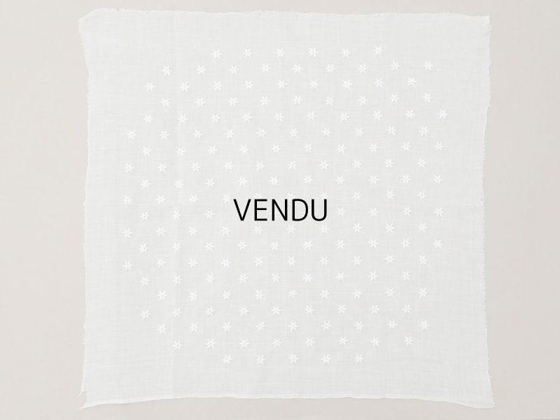 画像5: アンティーク  花の刺繍入り オーガンジー 44×45cm