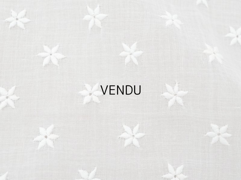 画像6: アンティーク  花の刺繍入り オーガンジー 44×45cm