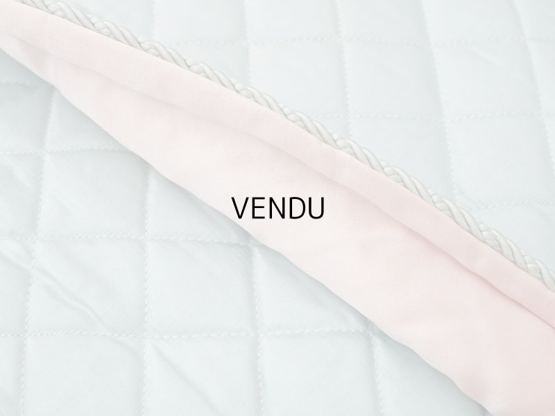 画像24: アンティーク ハンキーケース モノグラム＆草花のホワイトワーク ハンカチ用ポシェット シルクサテン＆レース 