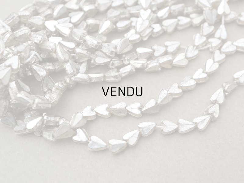 画像4: アンティーク 極小 ハート型 ガラスビーズ シルバー色 4.5×3.75mm 約140ピース